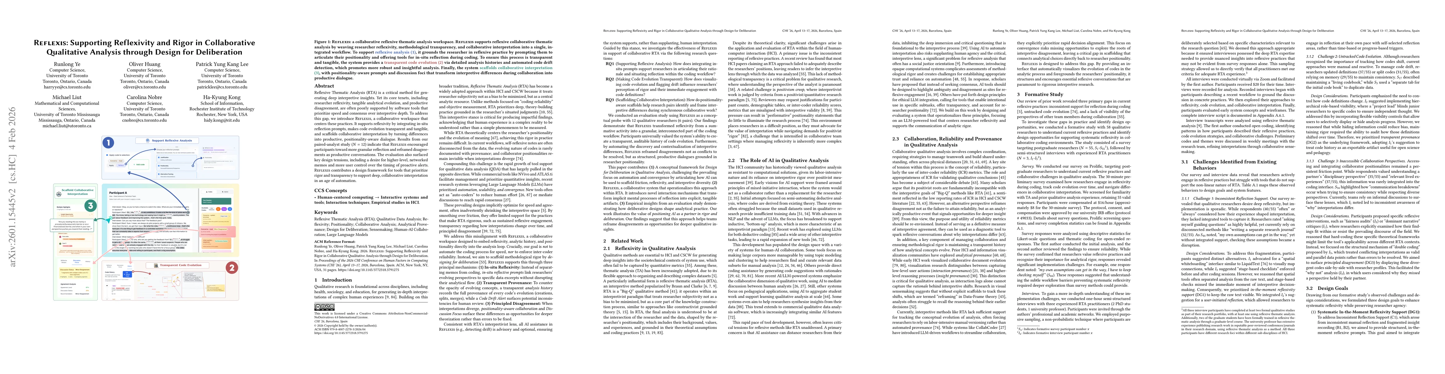 Thumbnail for Reflexis: Supporting Reflexivity and Rigor in Collaborative Qualitative Analysis through Design for Deliberation
