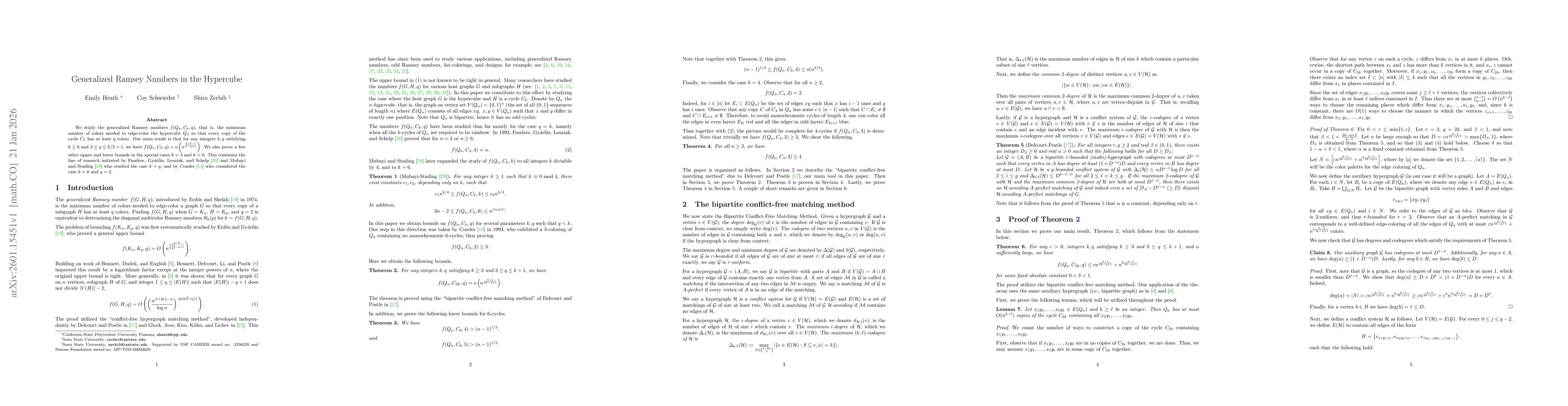Thumbnail for Generalized Ramsey Numbers in the Hypercube