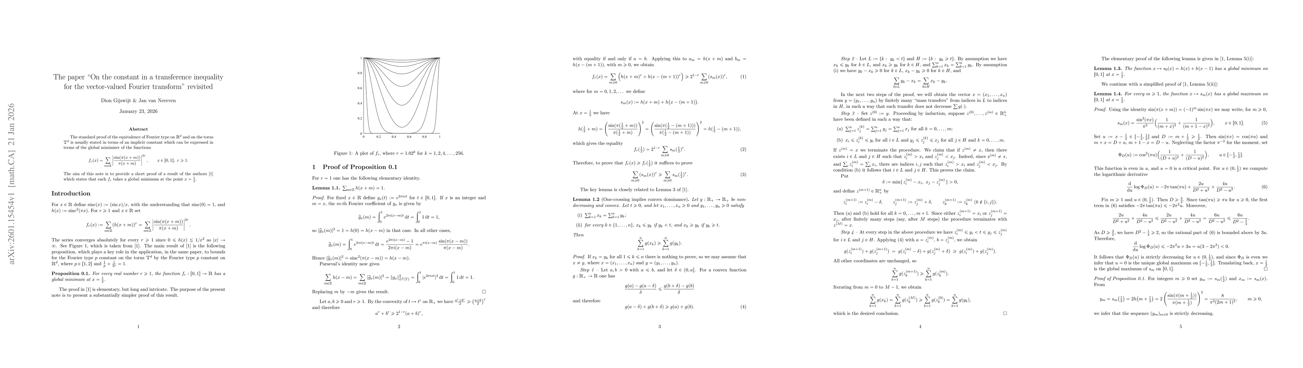 Thumbnail for The paper "On the constant in a transference inequality for the vector-valued Fourier transform" revisited
