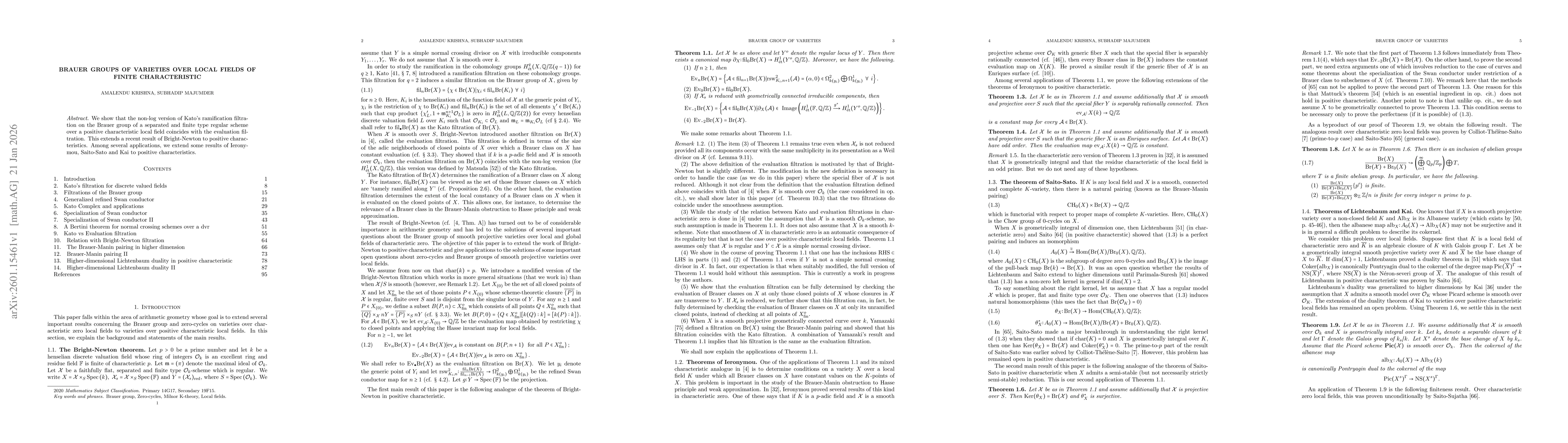 Thumbnail for Brauer groups of varieties over local fields of finite characteristic