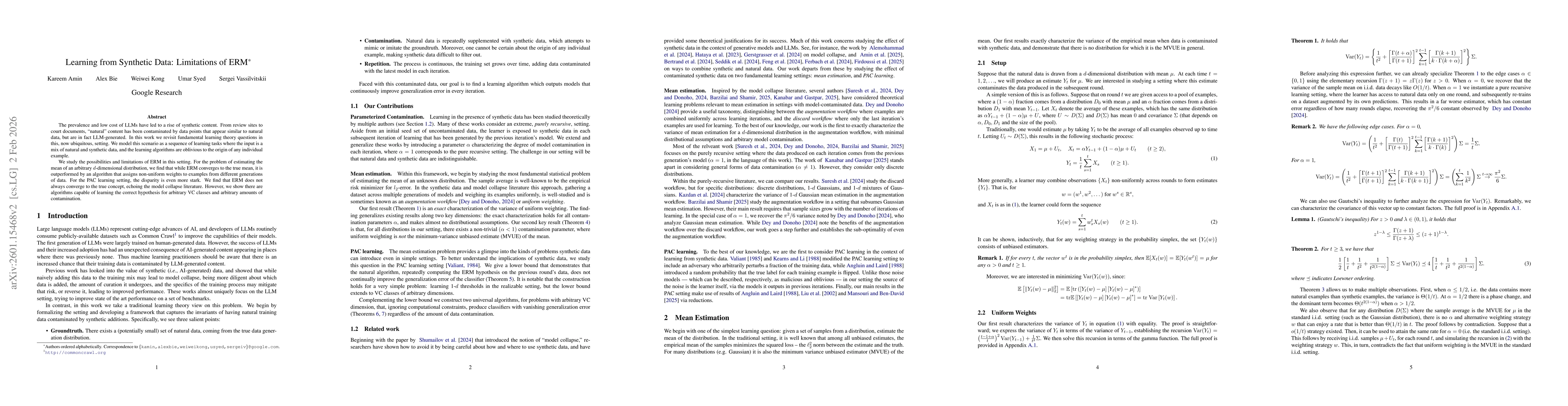 Thumbnail for Learning from Synthetic Data: Limitations of ERM