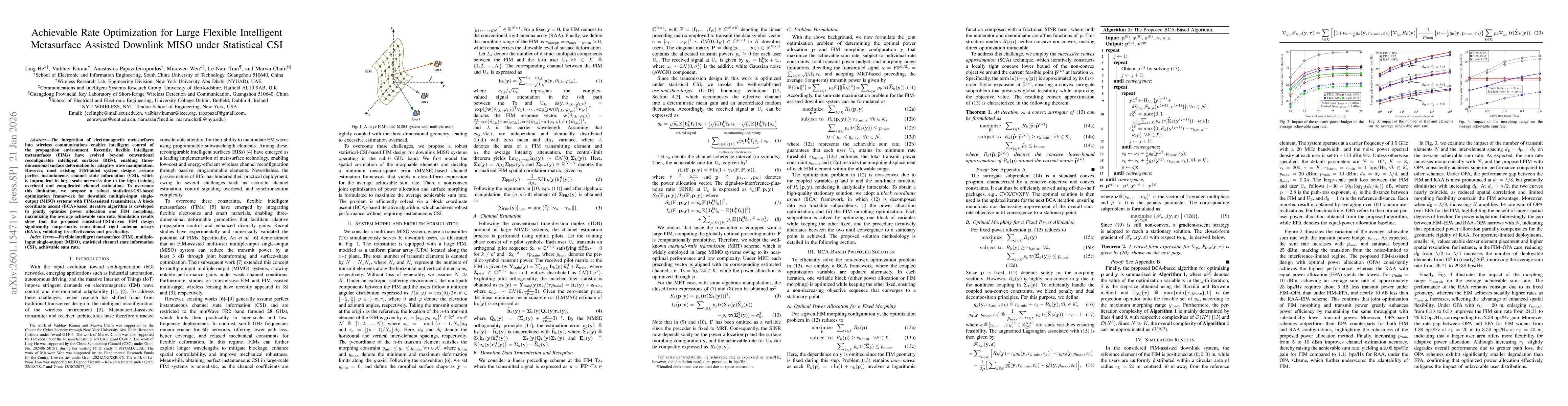 Thumbnail for Achievable Rate Optimization for Large Flexible Intelligent Metasurface Assisted Downlink MISO under Statistical CSI