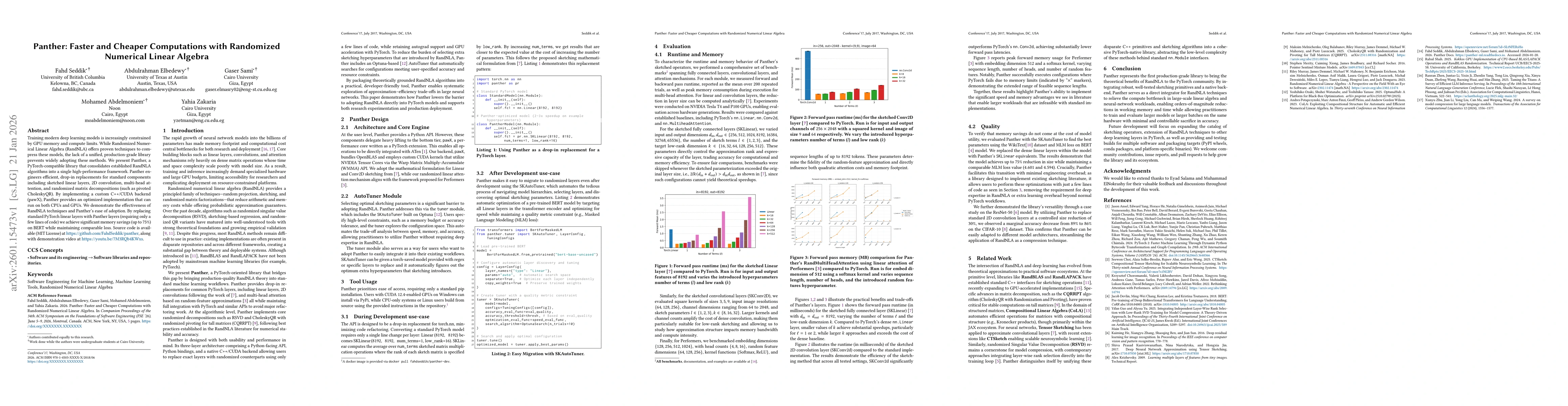 Thumbnail for Panther: Faster and Cheaper Computations with Randomized Numerical Linear Algebra