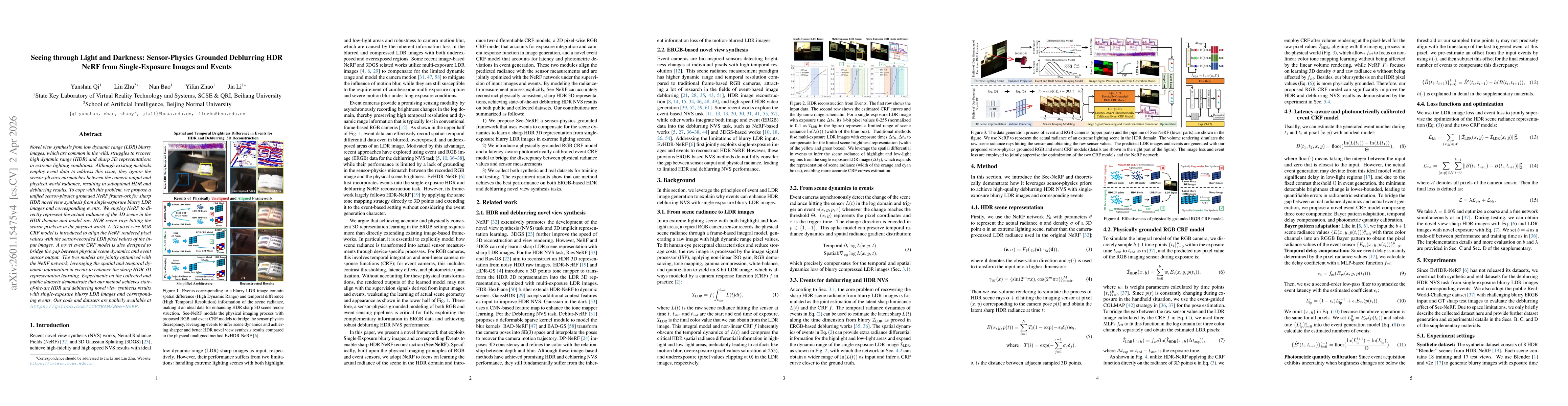 Thumbnail for Seeing through Light and Darkness: Sensor-Physics Grounded Deblurring HDR NeRF from Single-Exposure Images and Events