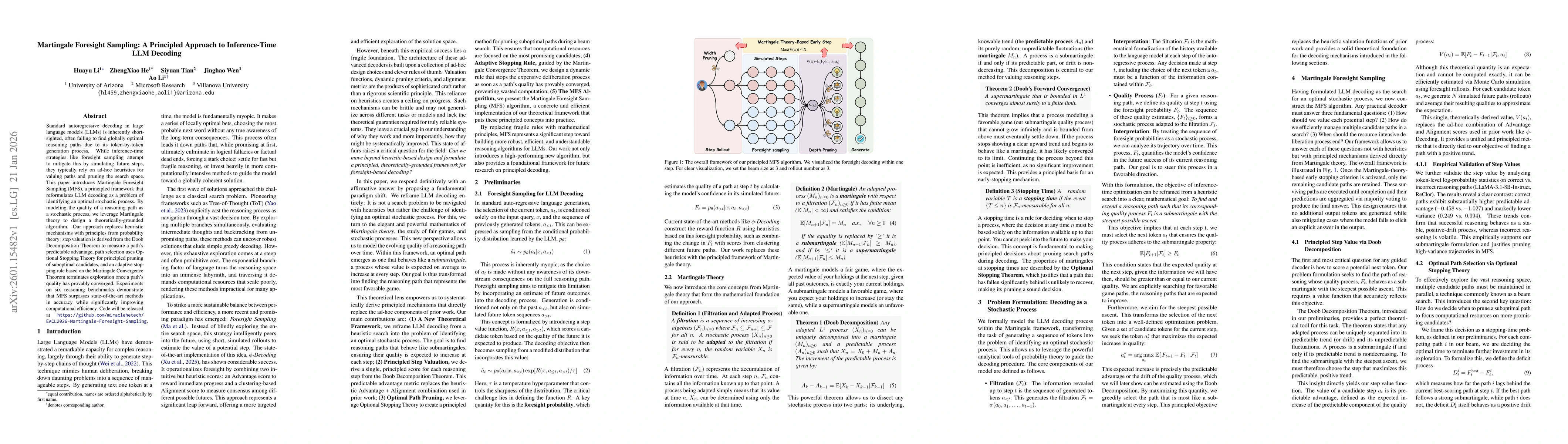 Thumbnail for Martingale Foresight Sampling: A Principled Approach to Inference-Time LLM Decoding