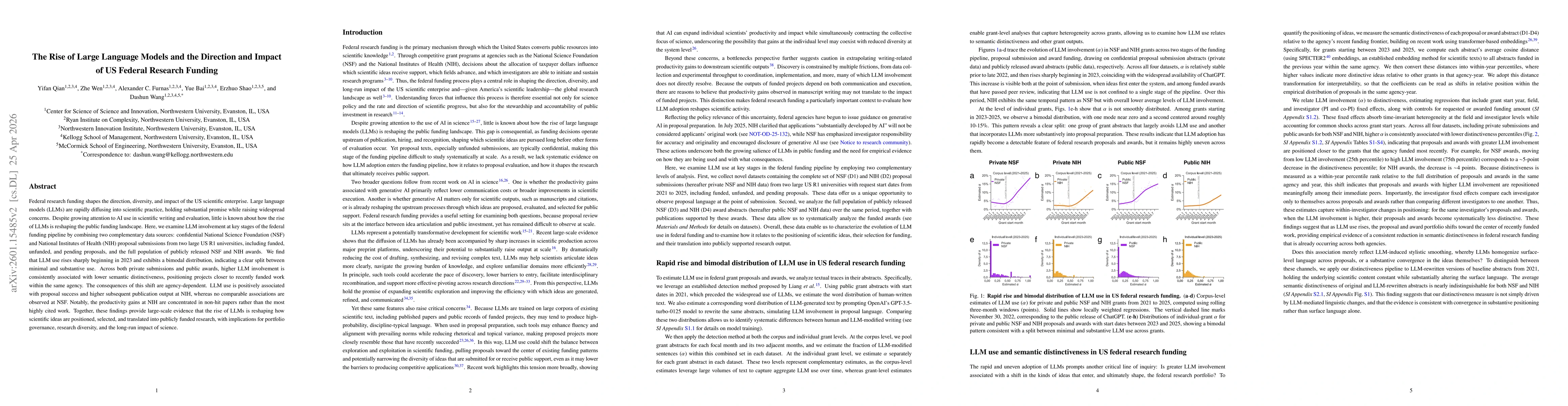 Thumbnail for The Rise of Large Language Models and the Direction and Impact of US Federal Research Funding