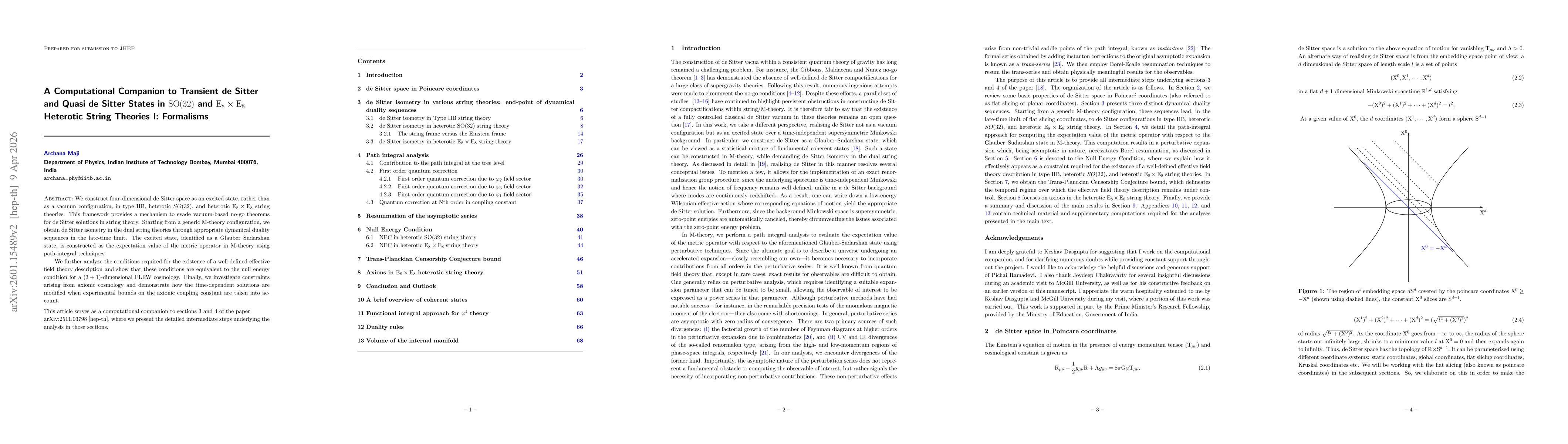 Thumbnail for A Computational Companion to Transient de Sitter and Quasi de Sitter States in SO(32) and E_8 X E_8 Heterotic String Theories I: Formalisms