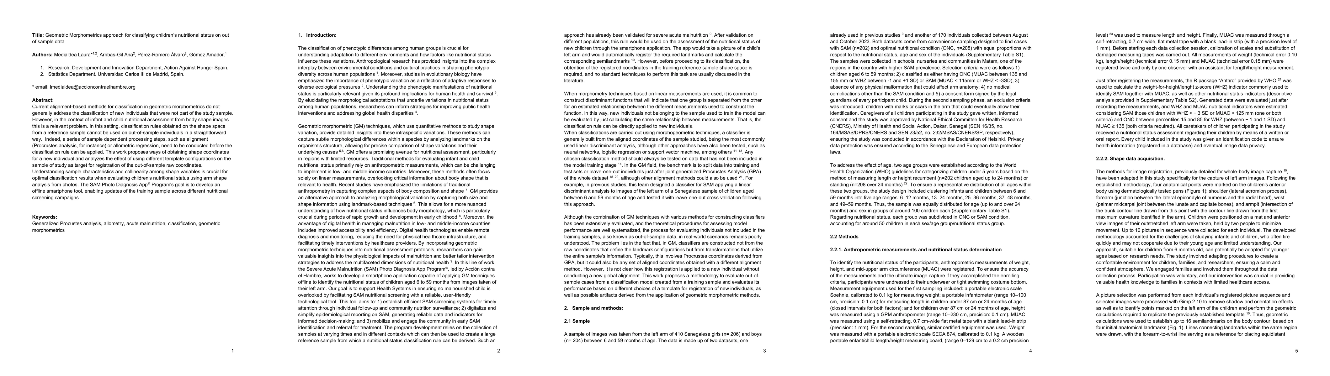 Thumbnail for Geometric Morphometrics approach for classifying children's nutritional status on out of sample data