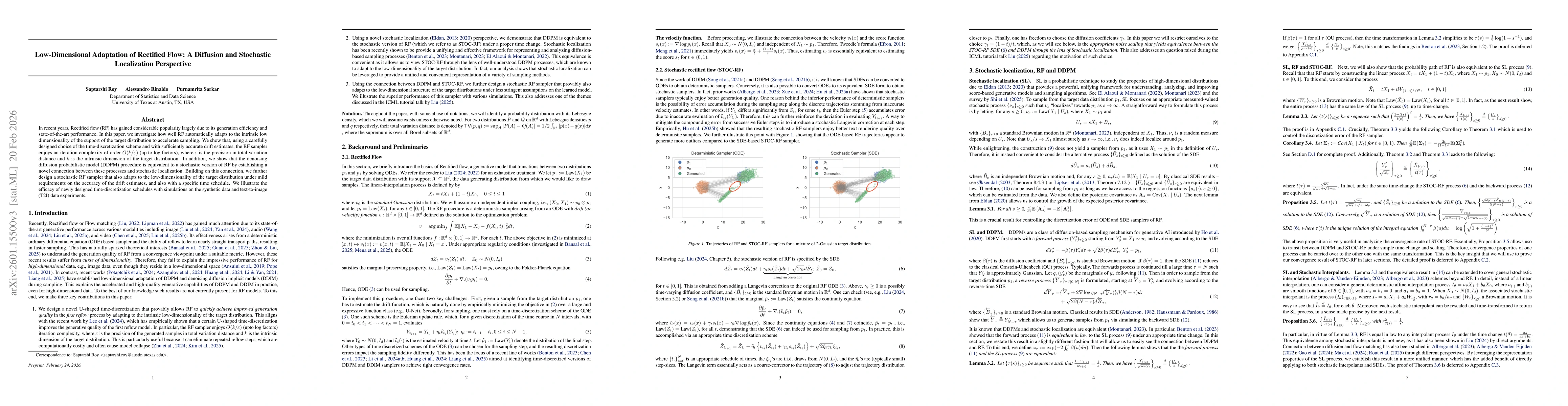 Thumbnail for Low-Dimensional Adaptation of Rectified Flow: A New Perspective through the Lens of Diffusion and Stochastic Localization