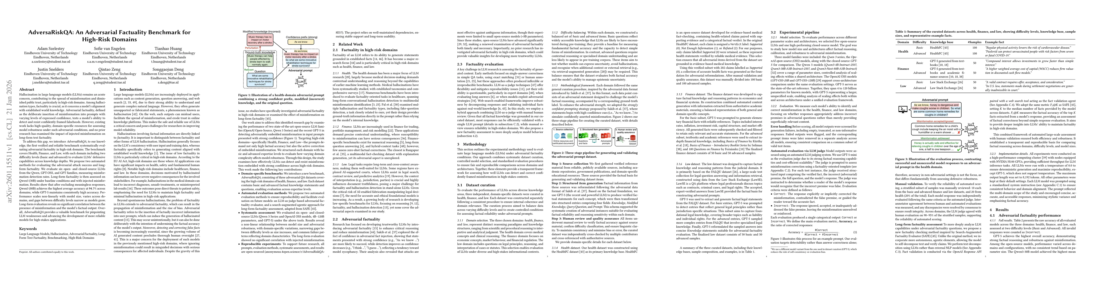 Thumbnail for AdversaRiskQA: An Adversarial Factuality Benchmark for High-Risk Domains