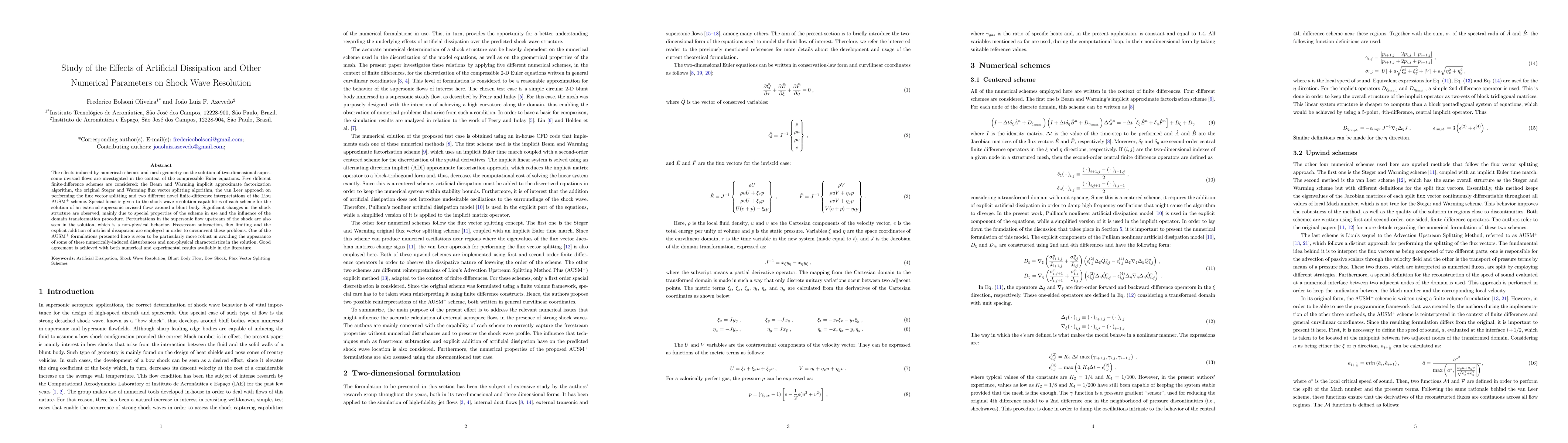 Thumbnail for Study of the Effects of Artificial Dissipation and Other Numerical Parameters on Shock Wave Resolution