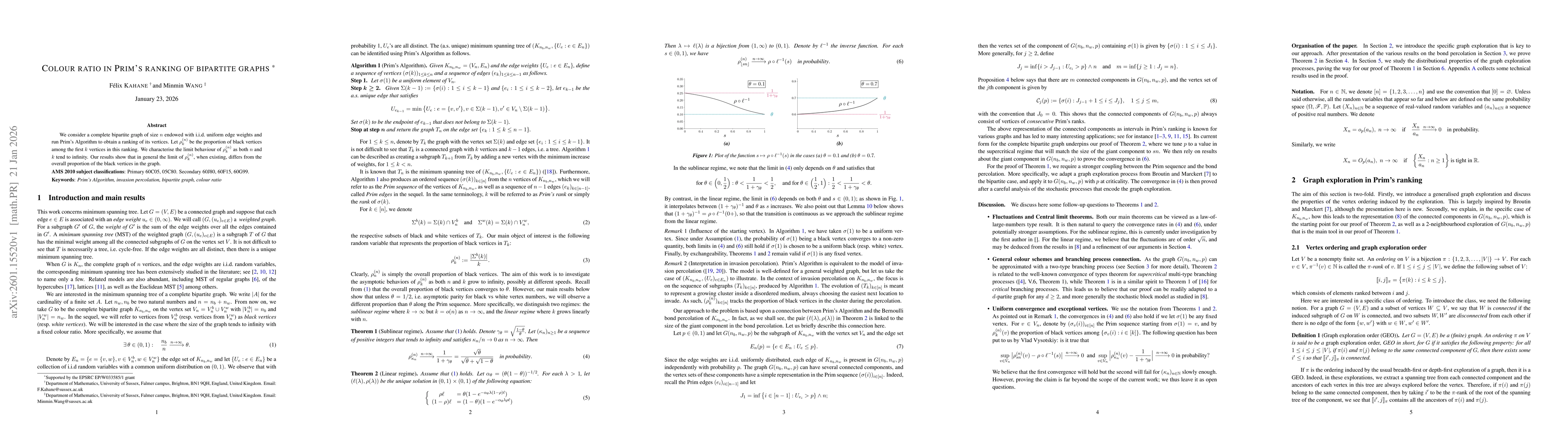 Thumbnail for Colour ratio in Prim's ranking of bipartite graphs