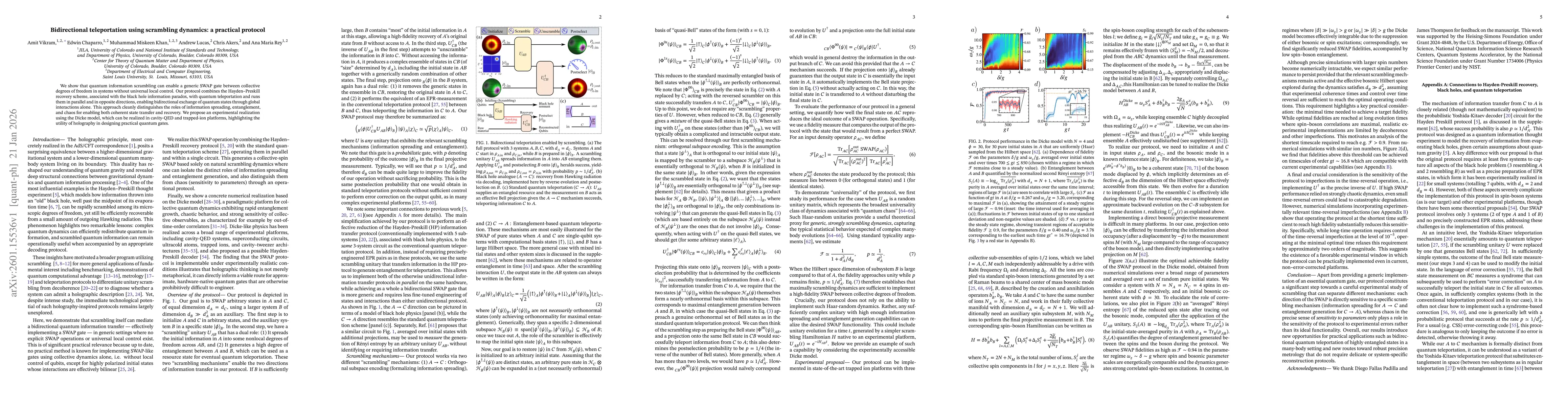 Thumbnail for Bidirectional teleportation using scrambling dynamics: a practical protocol