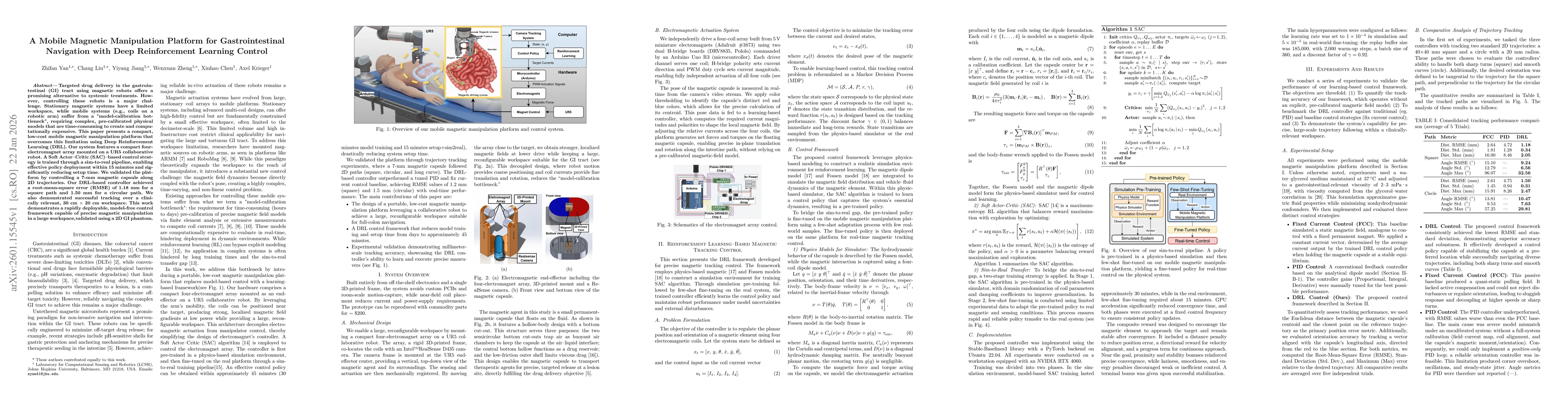 Thumbnail for A Mobile Magnetic Manipulation Platform for Gastrointestinal Navigation with Deep Reinforcement Learning Control