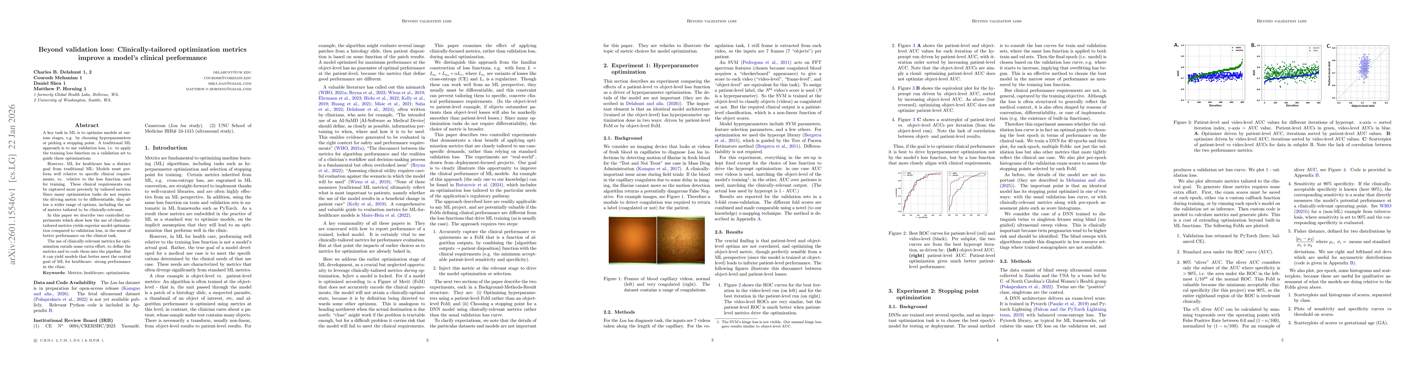 Thumbnail for Beyond validation loss: Clinically-tailored optimization metrics improve a model's clinical performance