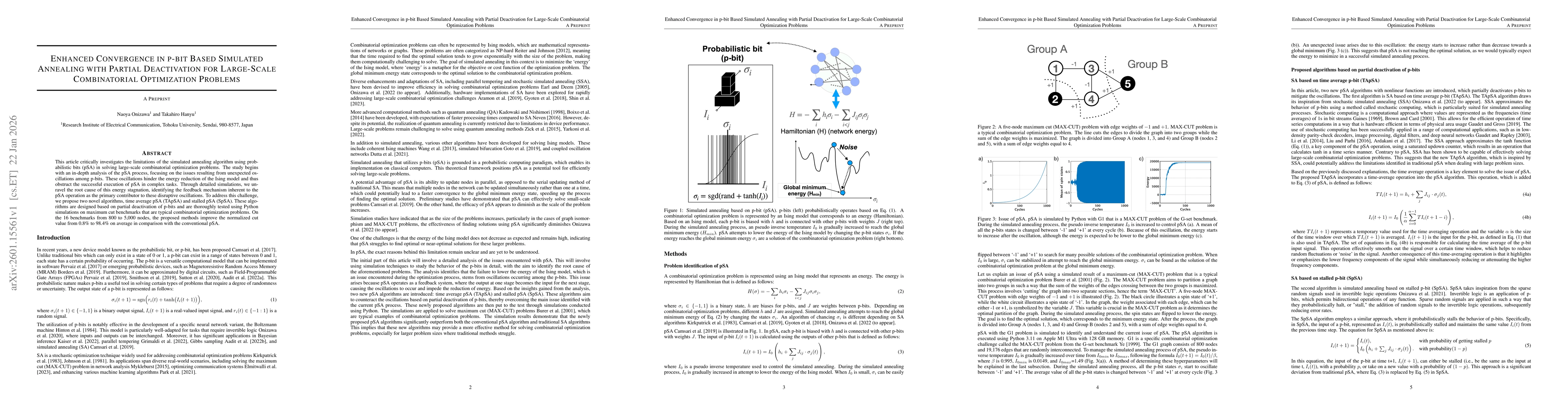 Thumbnail for Enhanced Convergence in p-bit Based Simulated Annealing with Partial Deactivation for Large-Scale Combinatorial Optimization Problems
