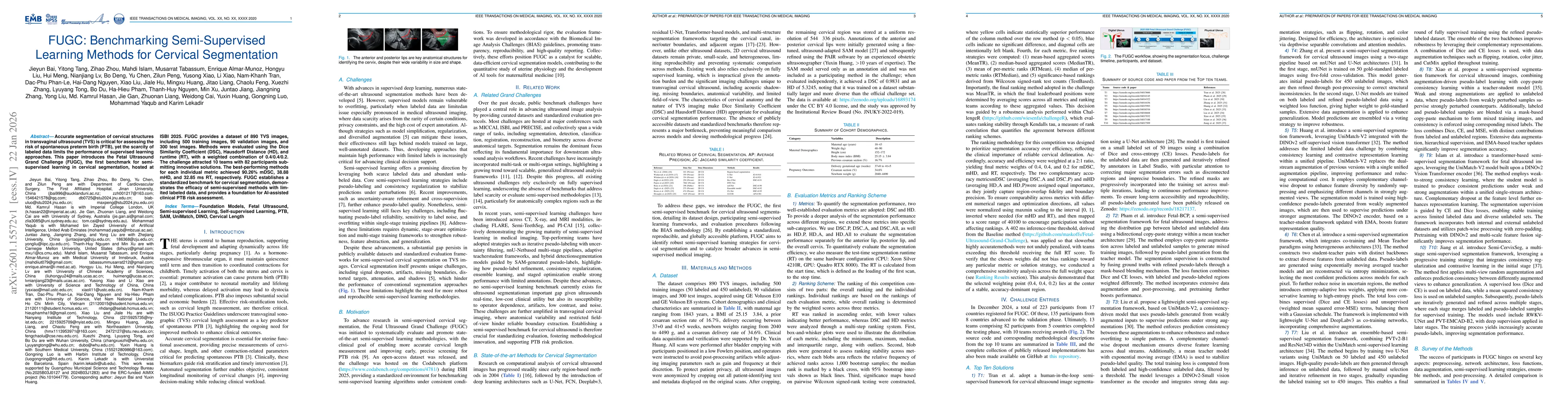 Thumbnail for FUGC: Benchmarking Semi-Supervised Learning Methods for Cervical Segmentation