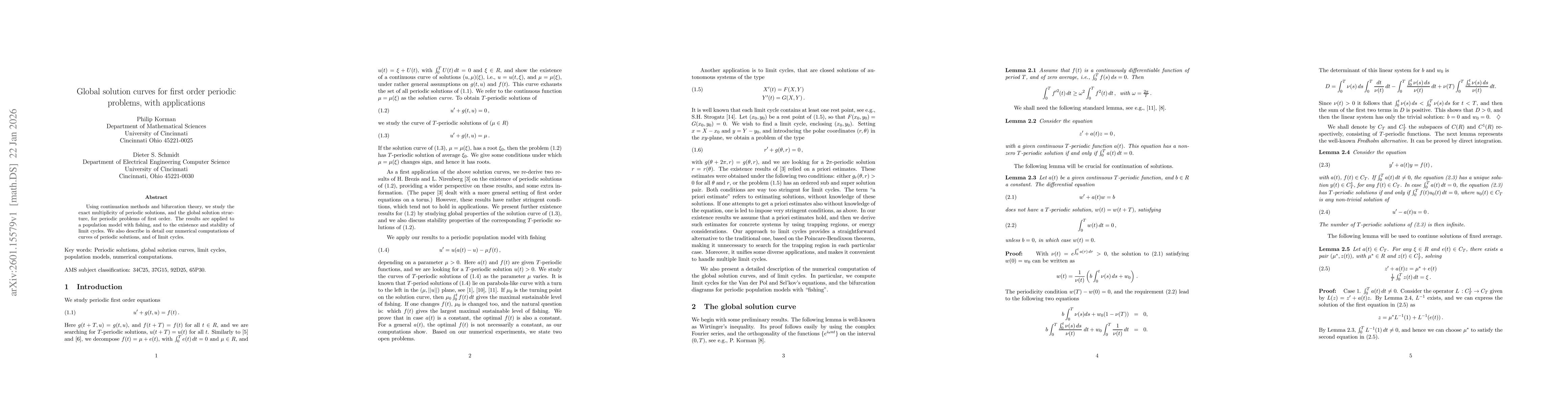 Thumbnail for Global solution curves for first order periodic problems, with applications