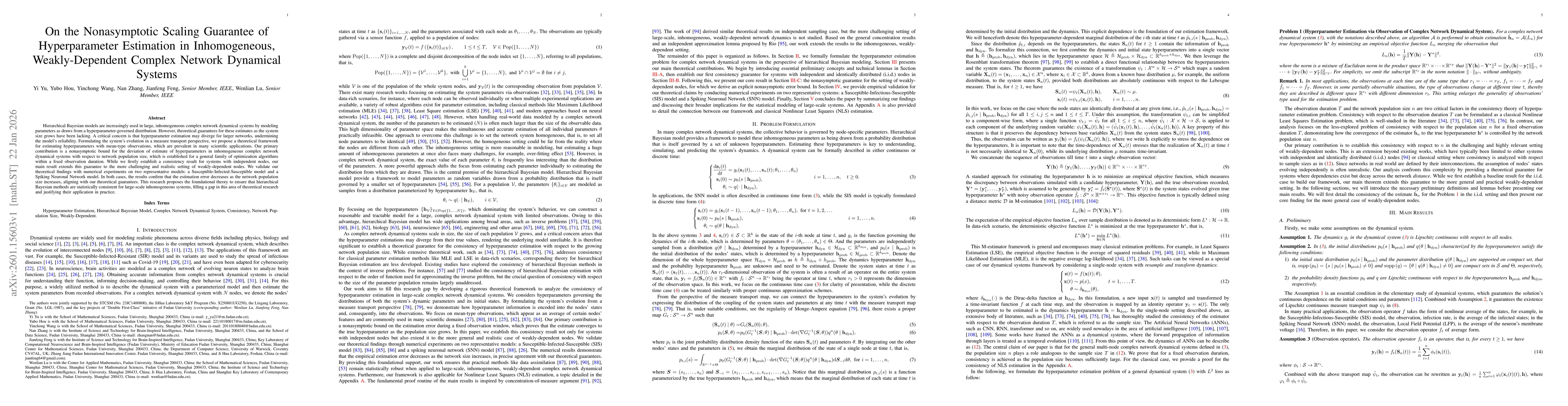 Thumbnail for On the Nonasymptotic Scaling Guarantee of Hyperparameter Estimation in Inhomogeneous, Weakly-Dependent Complex Network Dynamical Systems