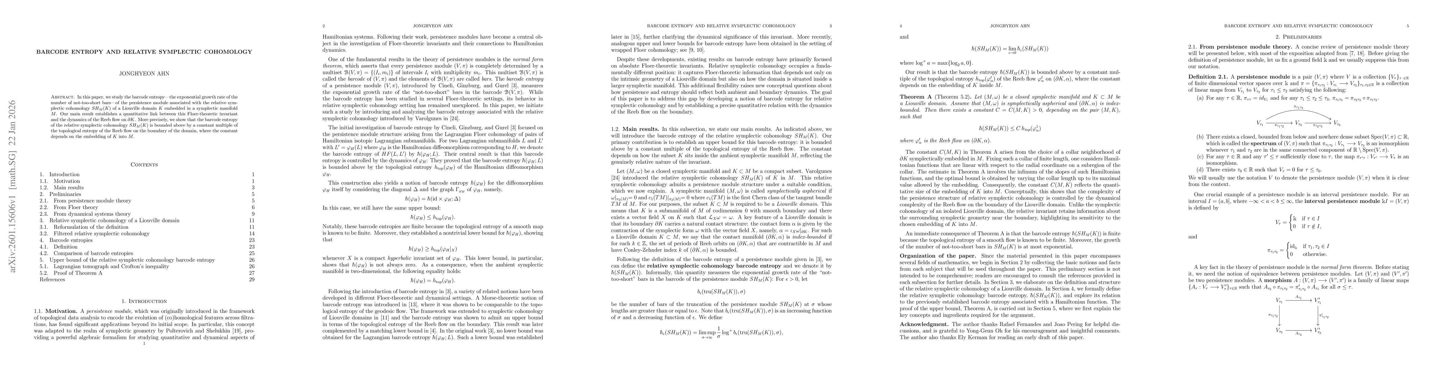 Thumbnail for Barcode entropy and relative symplectic cohomology