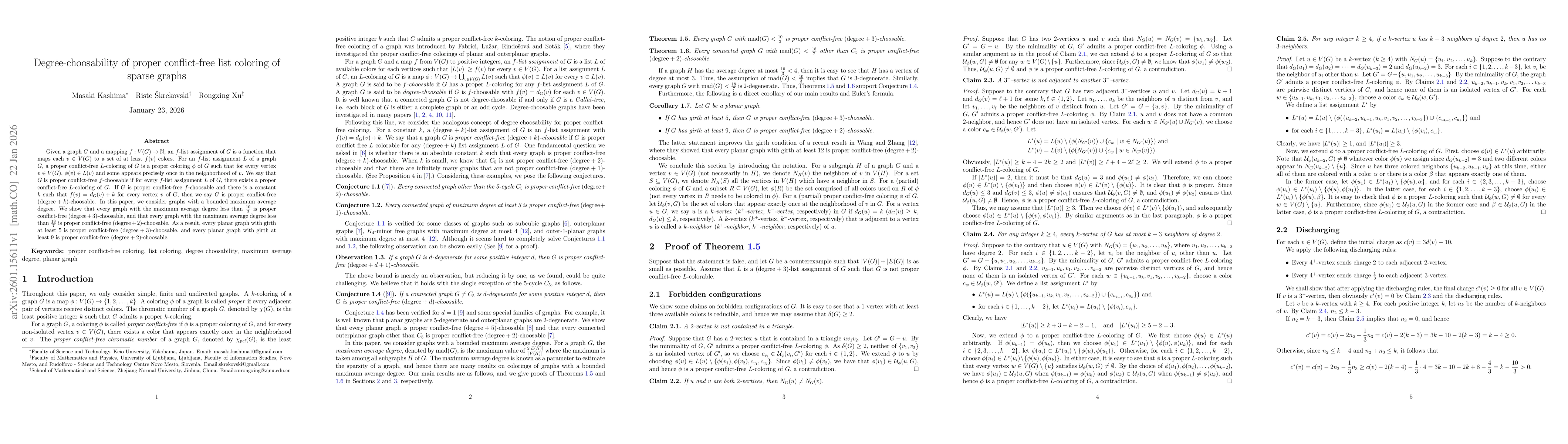 Thumbnail for Degree-choosability of proper conflict-free list coloring of sparse graphs