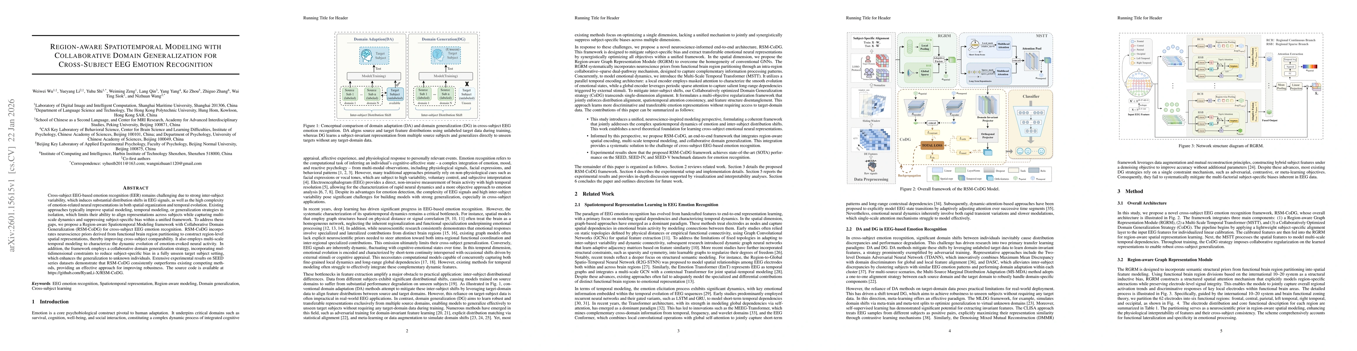 Thumbnail for Region-aware Spatiotemporal Modeling with Collaborative Domain Generalization for Cross-Subject EEG Emotion Recognition