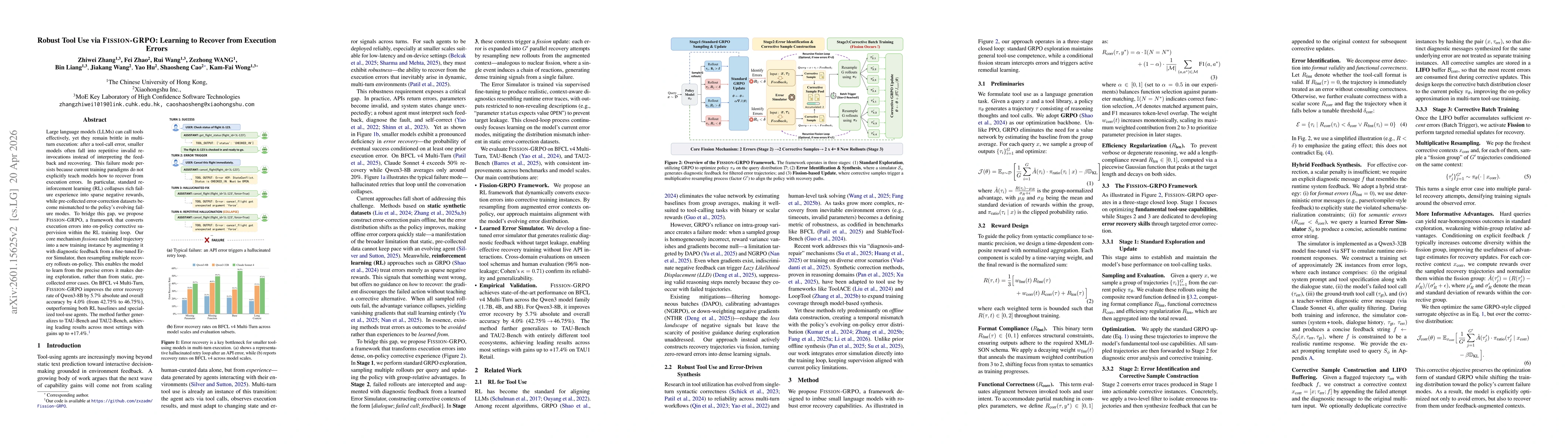 Thumbnail for Robust Tool Use via Fission-GRPO: Learning to Recover from Execution Errors