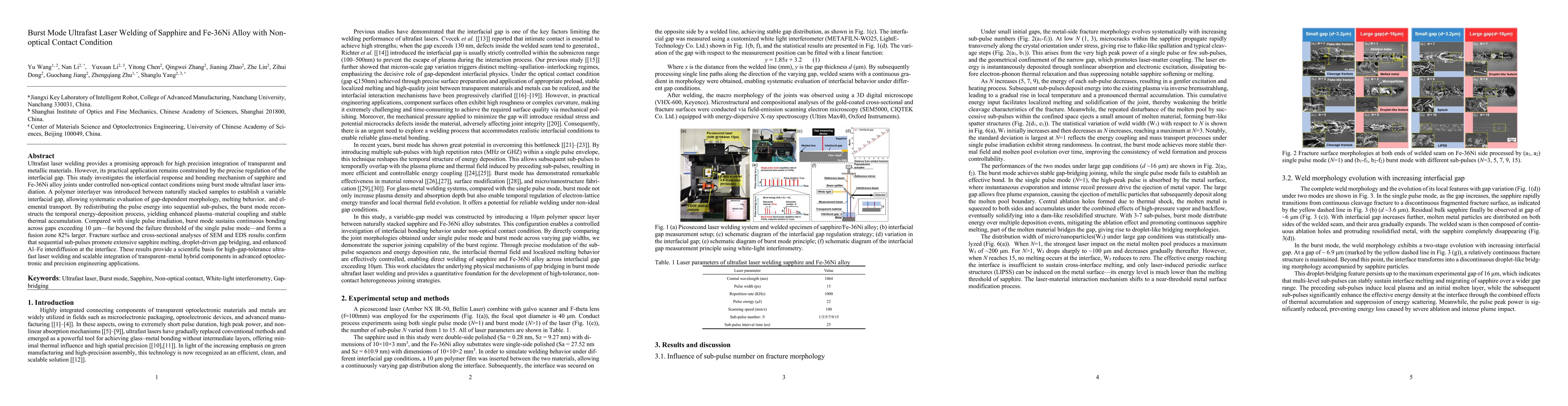 Thumbnail for Burst Mode Ultrafast Laser Welding of Sapphire and Fe-36Ni Alloy with Non-optical Contact Condition