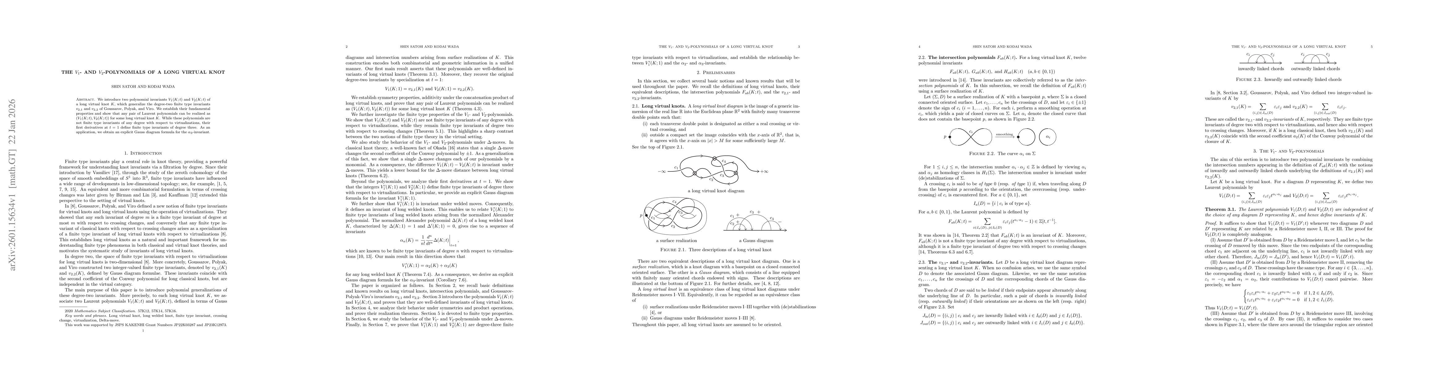 Thumbnail for The $V_1$- and $V_2$-polynomials of a long virtual knot