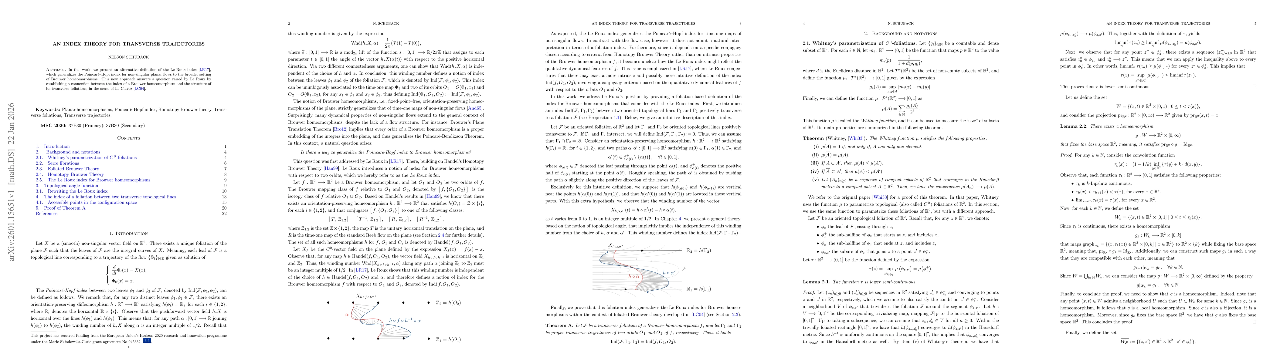 Thumbnail for An index theory for transverse trajectories