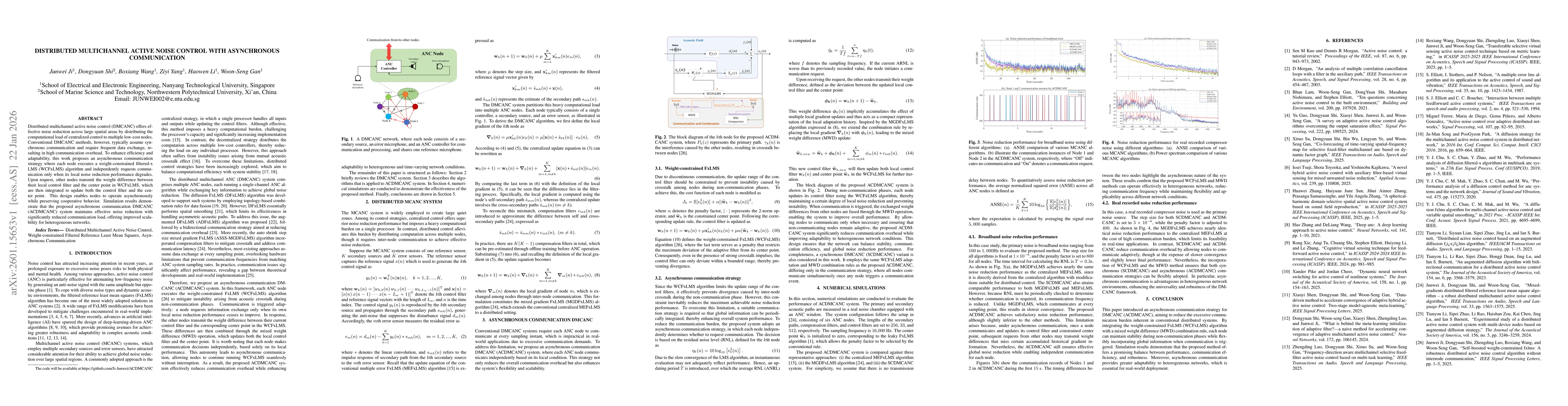 Thumbnail for Distributed Multichannel Active Noise Control with Asynchronous Communication