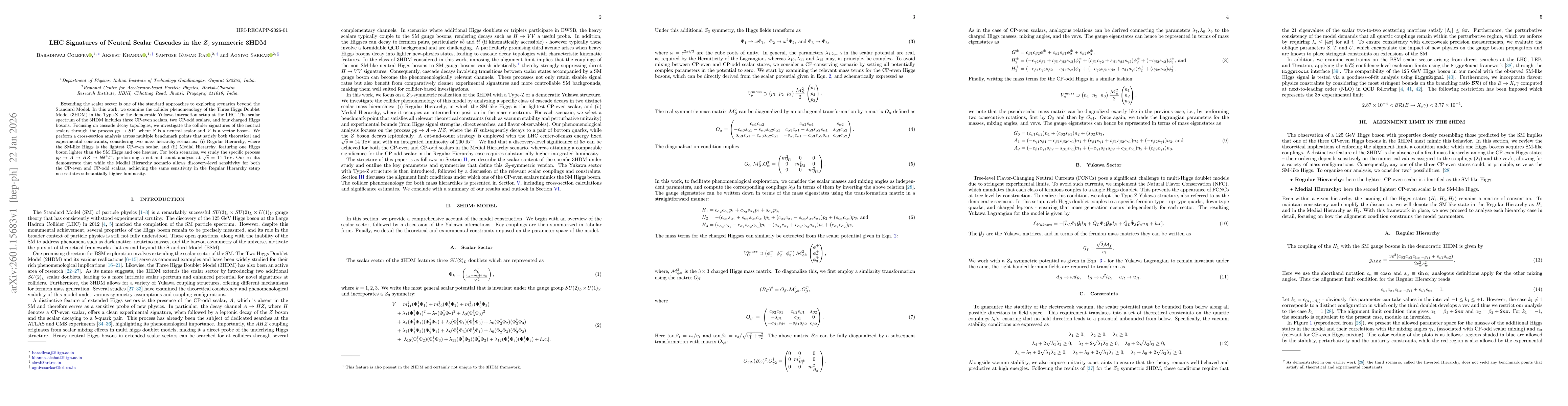 Thumbnail for LHC Signatures of Neutral Scalar Cascades in the $Z_3$ symmetric 3HDM