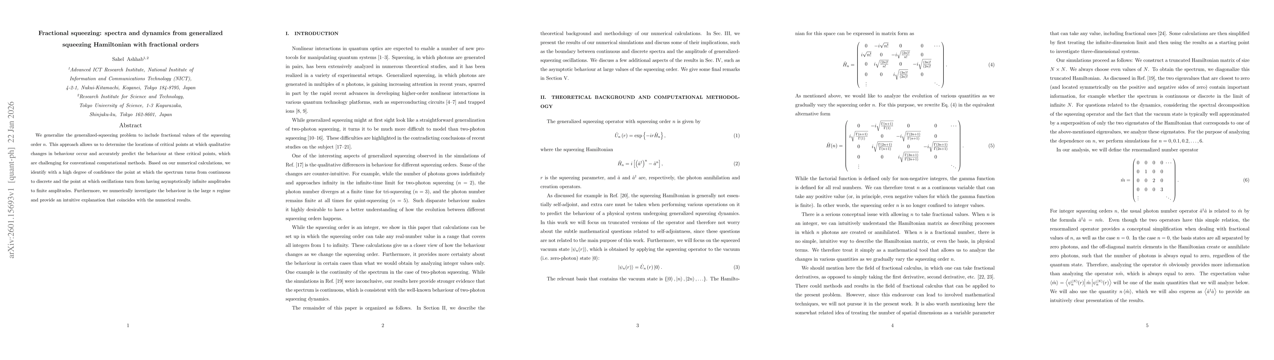 Thumbnail for Fractional squeezing: spectra and dynamics from generalized squeezing Hamiltonian with fractional orders