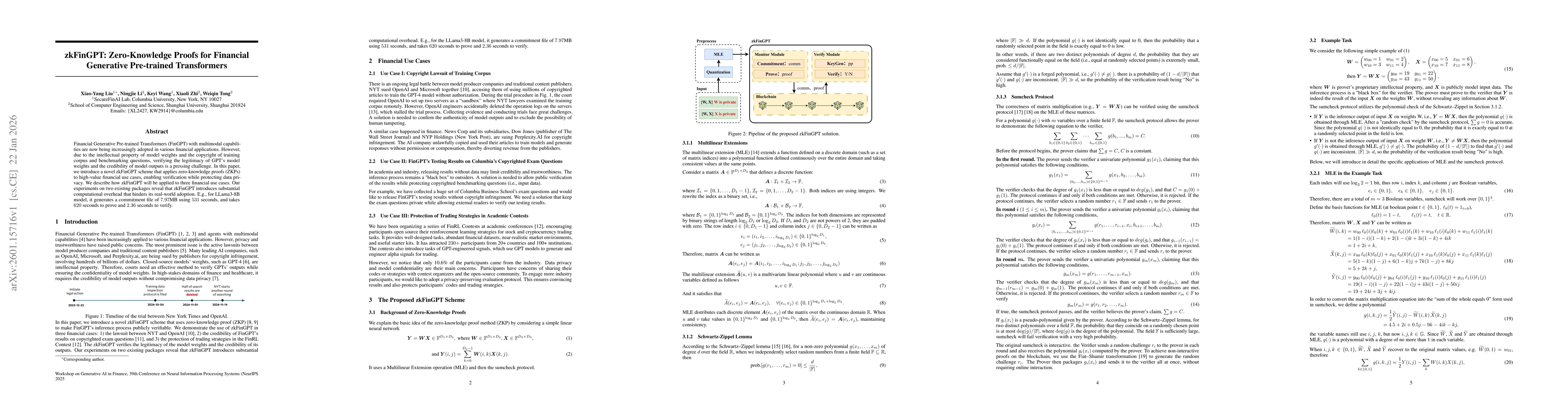 Thumbnail for zkFinGPT: Zero-Knowledge Proofs for Financial Generative Pre-trained Transformers
