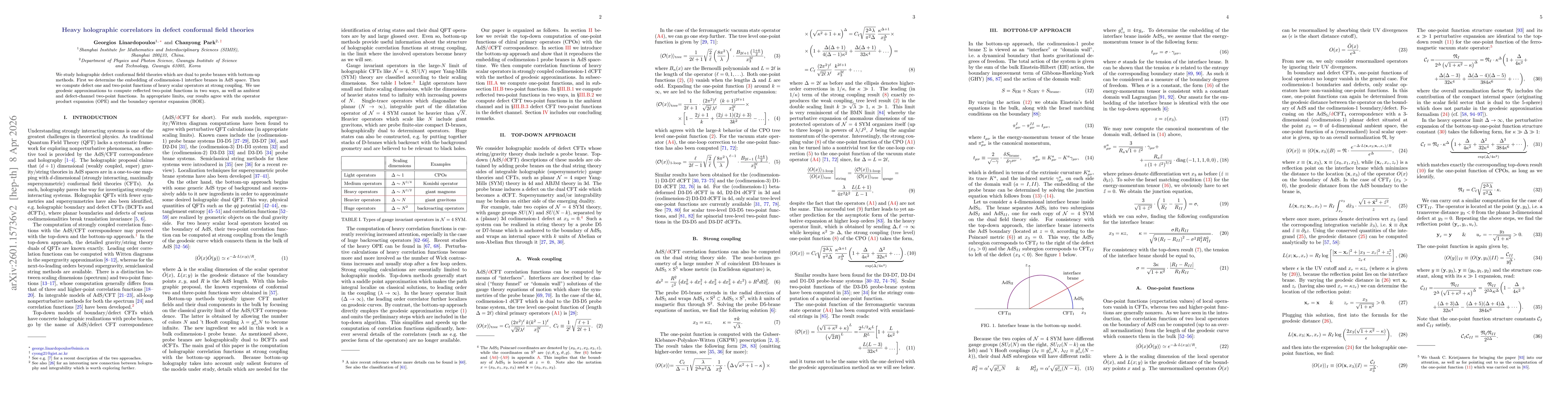 Thumbnail for Heavy holographic correlators in defect conformal field theories