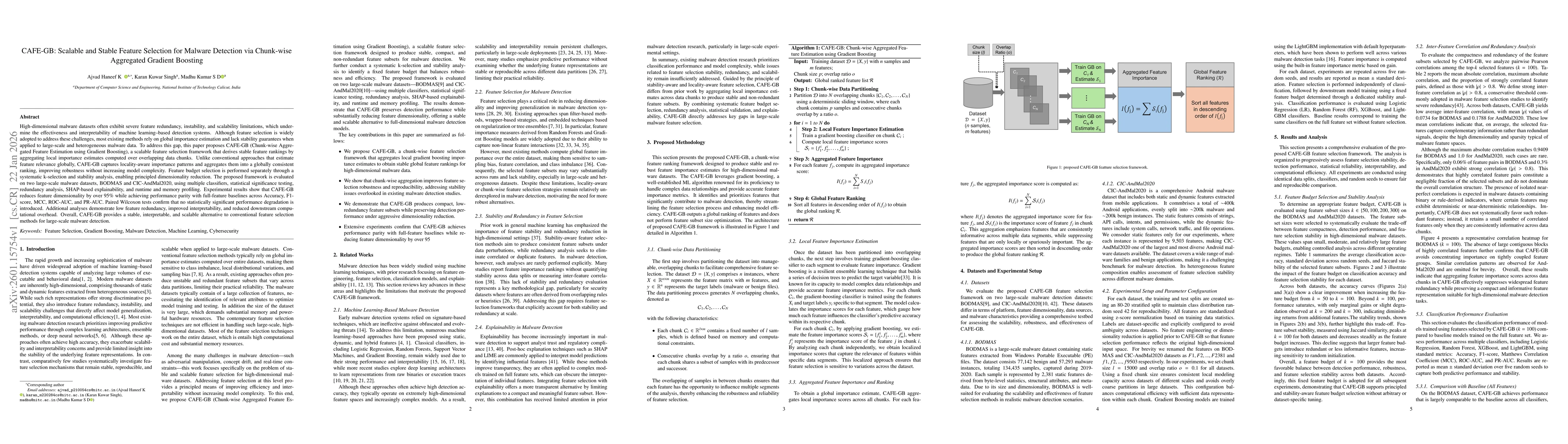 Thumbnail for CAFE-GB: Scalable and Stable Feature Selection for Malware Detection via Chunk-wise Aggregated Gradient Boosting