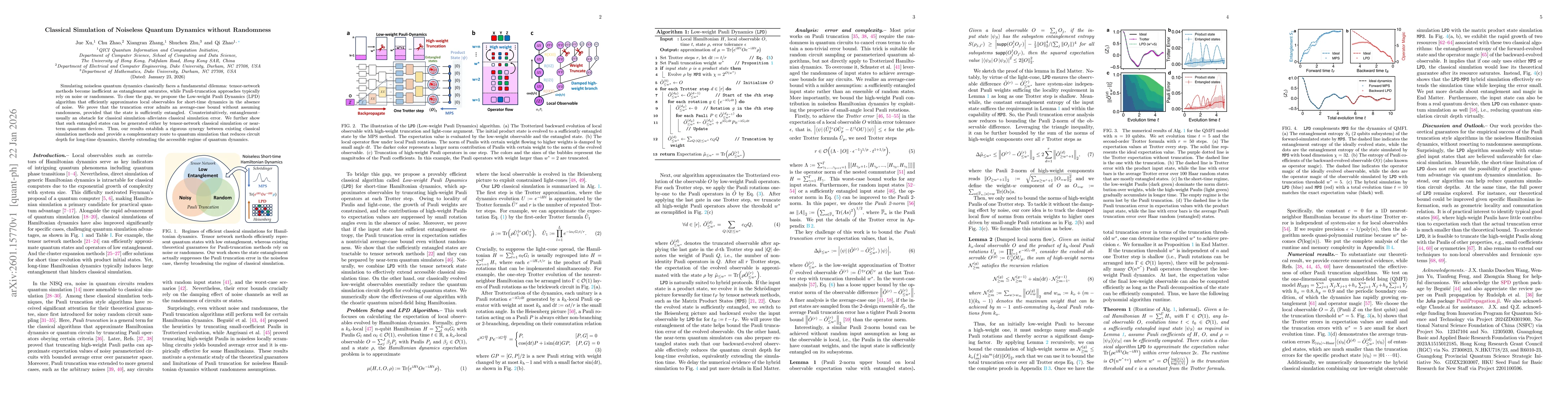 Thumbnail for Classical Simulation of Noiseless Quantum Dynamics without Randomness