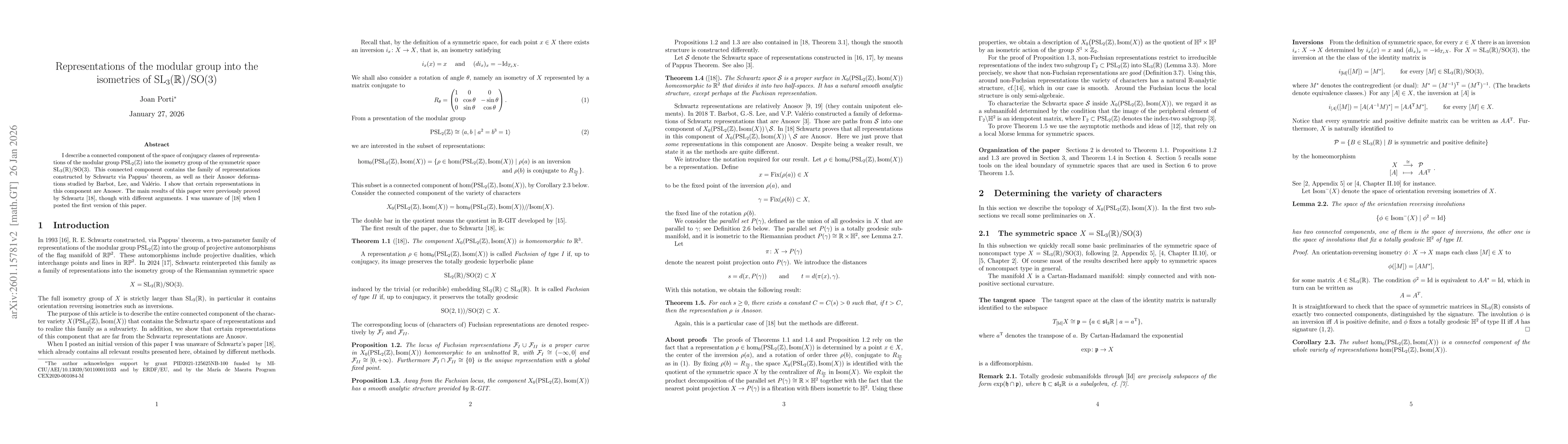 Thumbnail for Representations of the modular group into the isometries of $\mathrm{SL}_3(\mathbb{R})/\mathrm{SO}(3)$