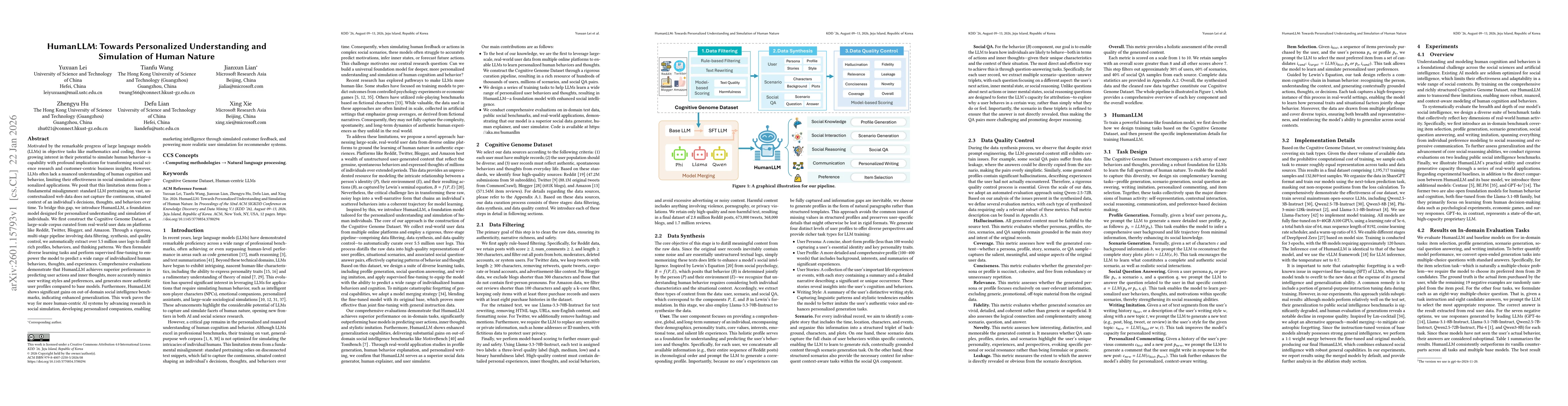 Thumbnail for HumanLLM: Towards Personalized Understanding and Simulation of Human Nature