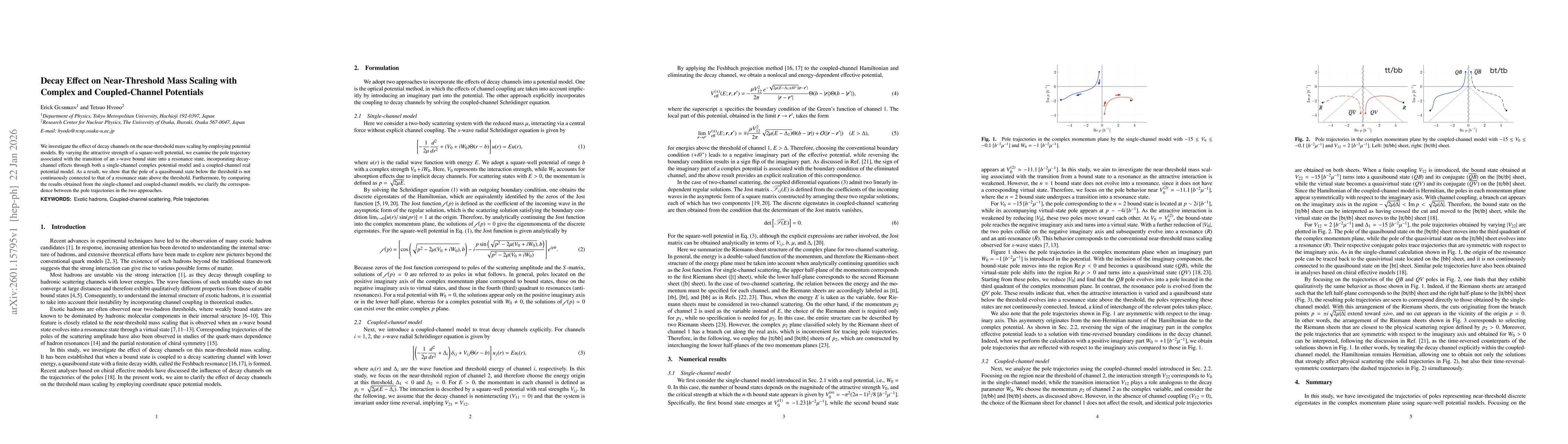 Thumbnail for Decay Effect on Near-Threshold Mass Scaling with Complex and Coupled-Channel Potentials