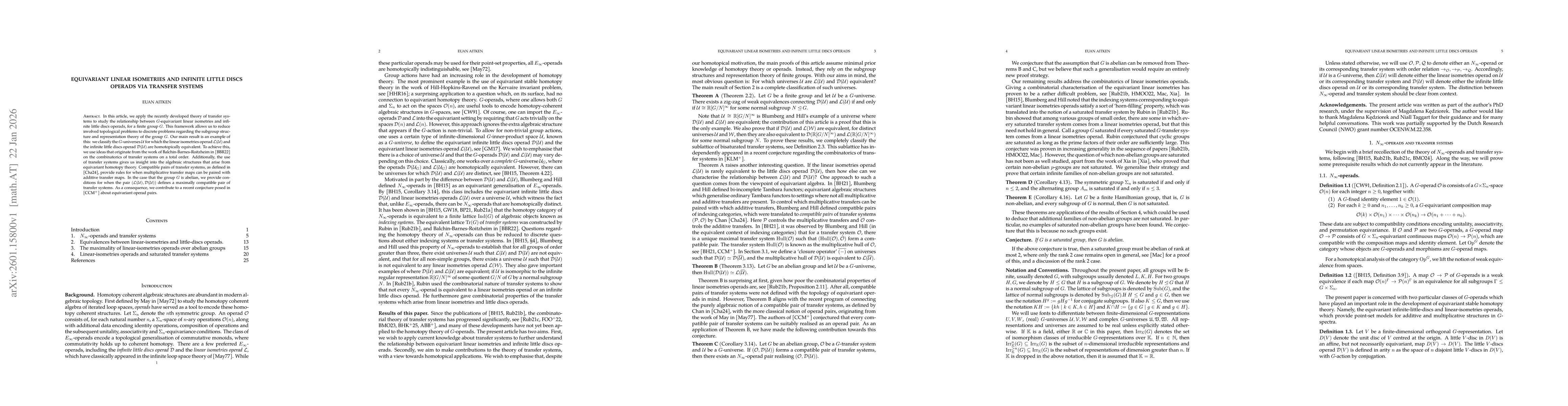 Thumbnail for Equivariant linear isometries and infinite little discs operads via transfer systems