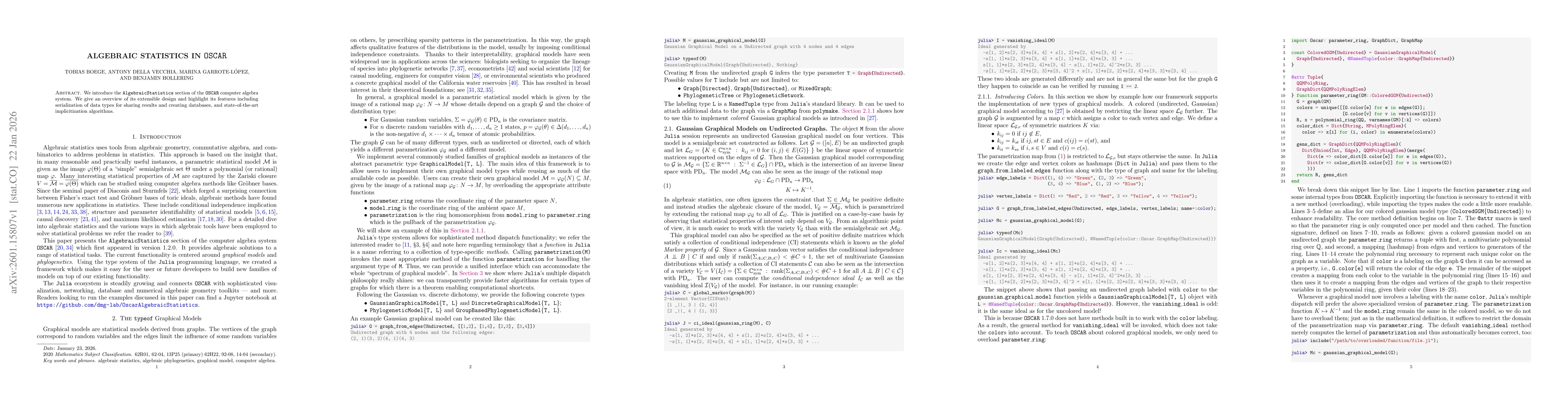 Thumbnail for Algebraic Statistics in OSCAR