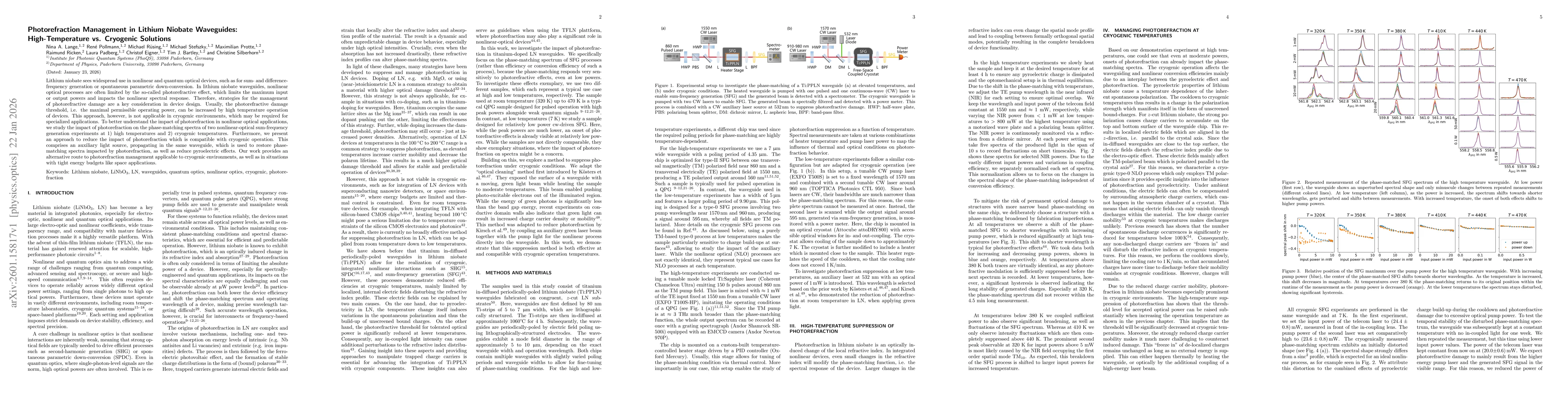 Thumbnail for Photorefraction Management in Lithium Niobate Waveguides: High-Temperature vs. Cryogenic Solutions