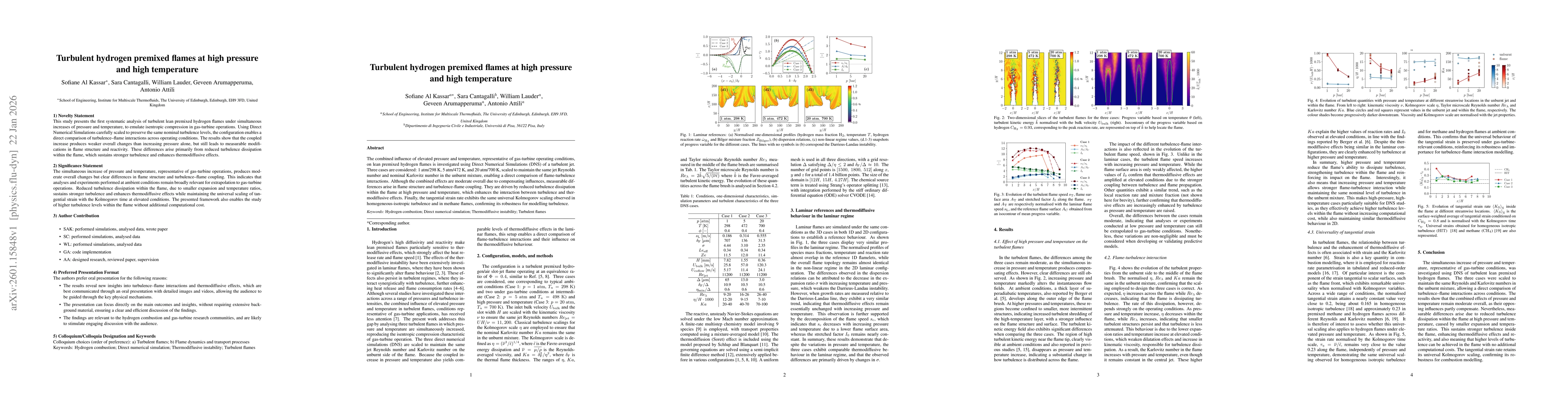 Thumbnail for Turbulent hydrogen premixed flames at high pressure and high temperature