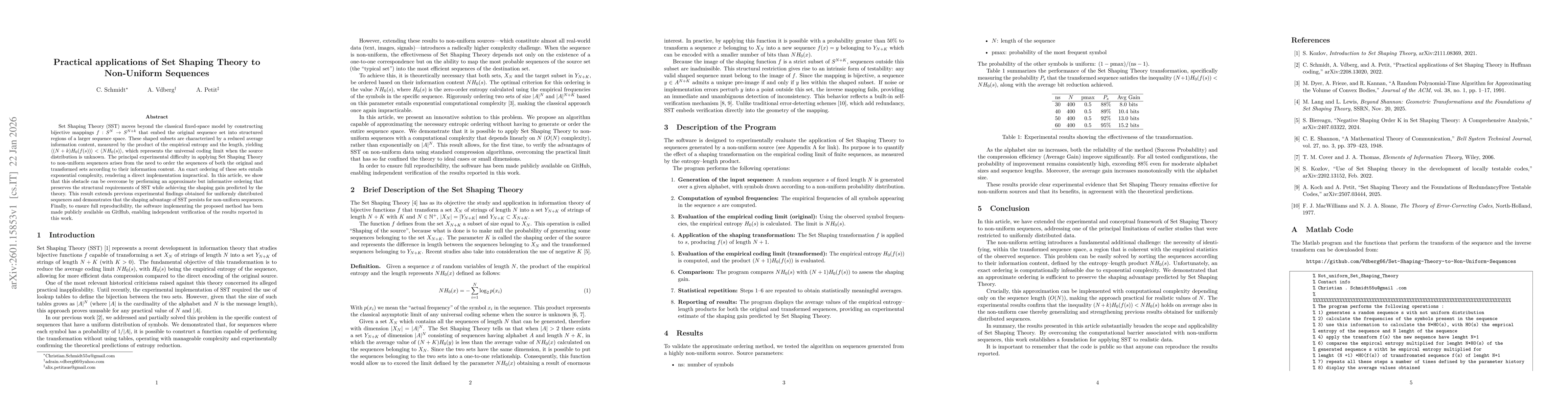 Thumbnail for Practical applications of Set Shaping Theory to Non-Uniform Sequences