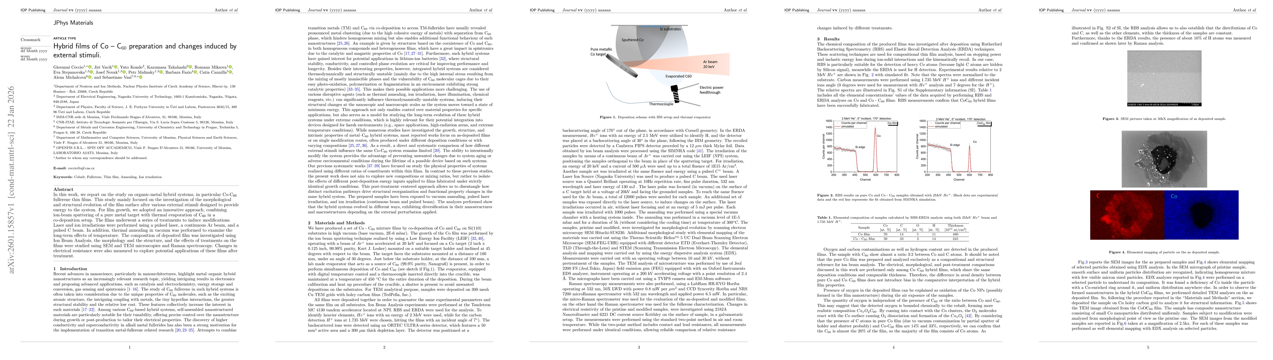 Thumbnail for Hybrid films of Co - C60 preparation and changes induced by external stimuli