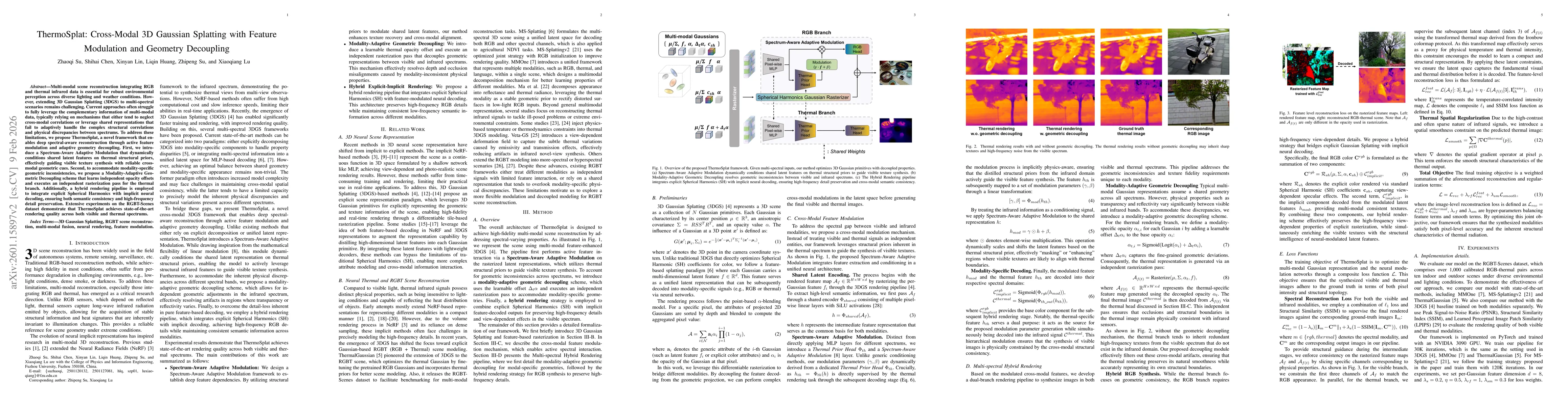 Thumbnail for ThermoSplat: Cross-Modal 3D Gaussian Splatting with Feature Modulation and Geometry Decoupling