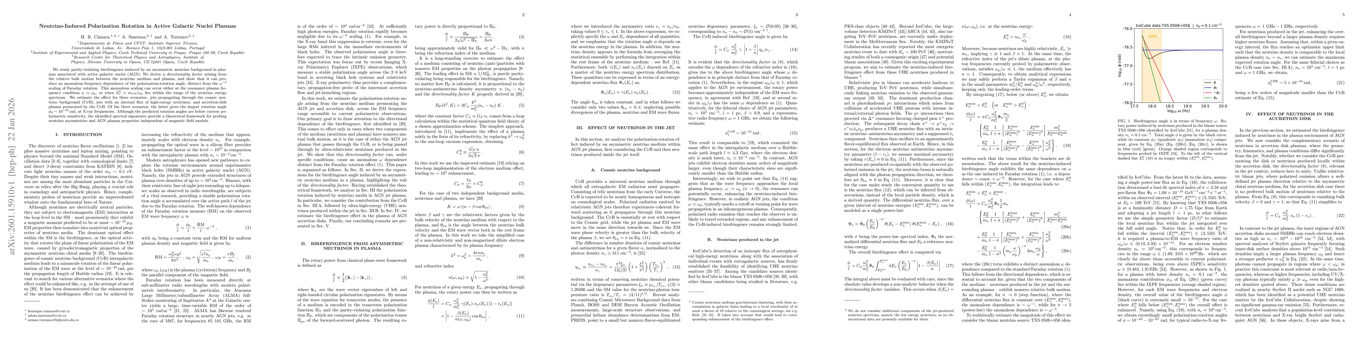 Thumbnail for Neutrino-Induced Polarization Rotation in Active Galactic Nuclei Plasmas
