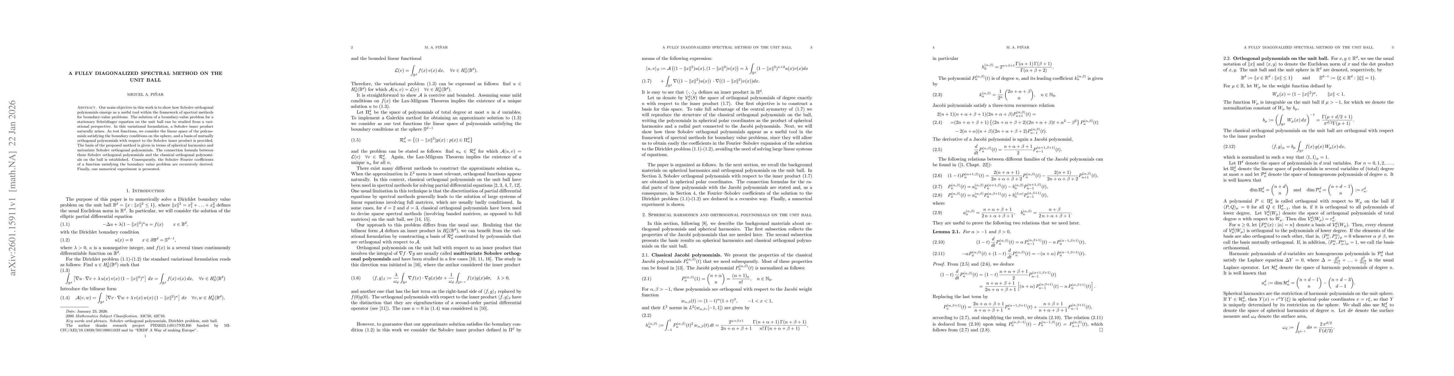 Thumbnail for A fully diagonalized spectral method on the unit ball