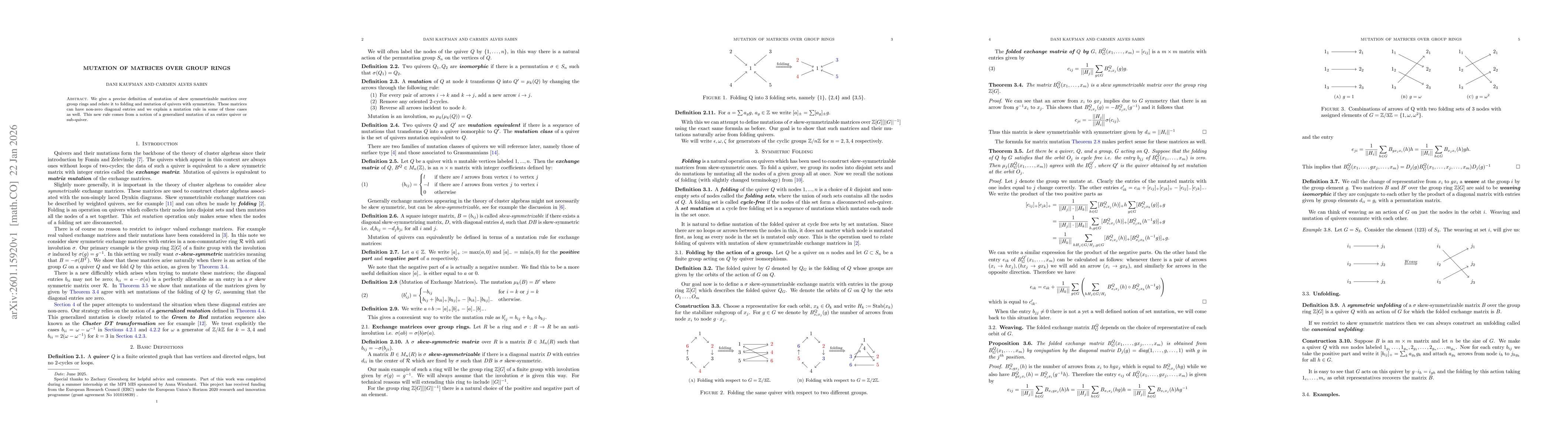 Thumbnail for Mutation Of Matrices Over Group Rings